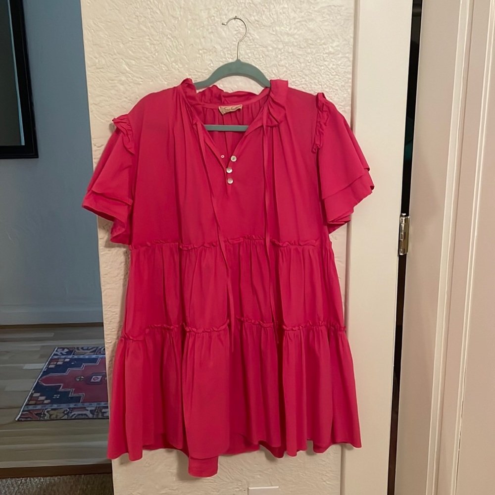 Sofia hot pink sun dress